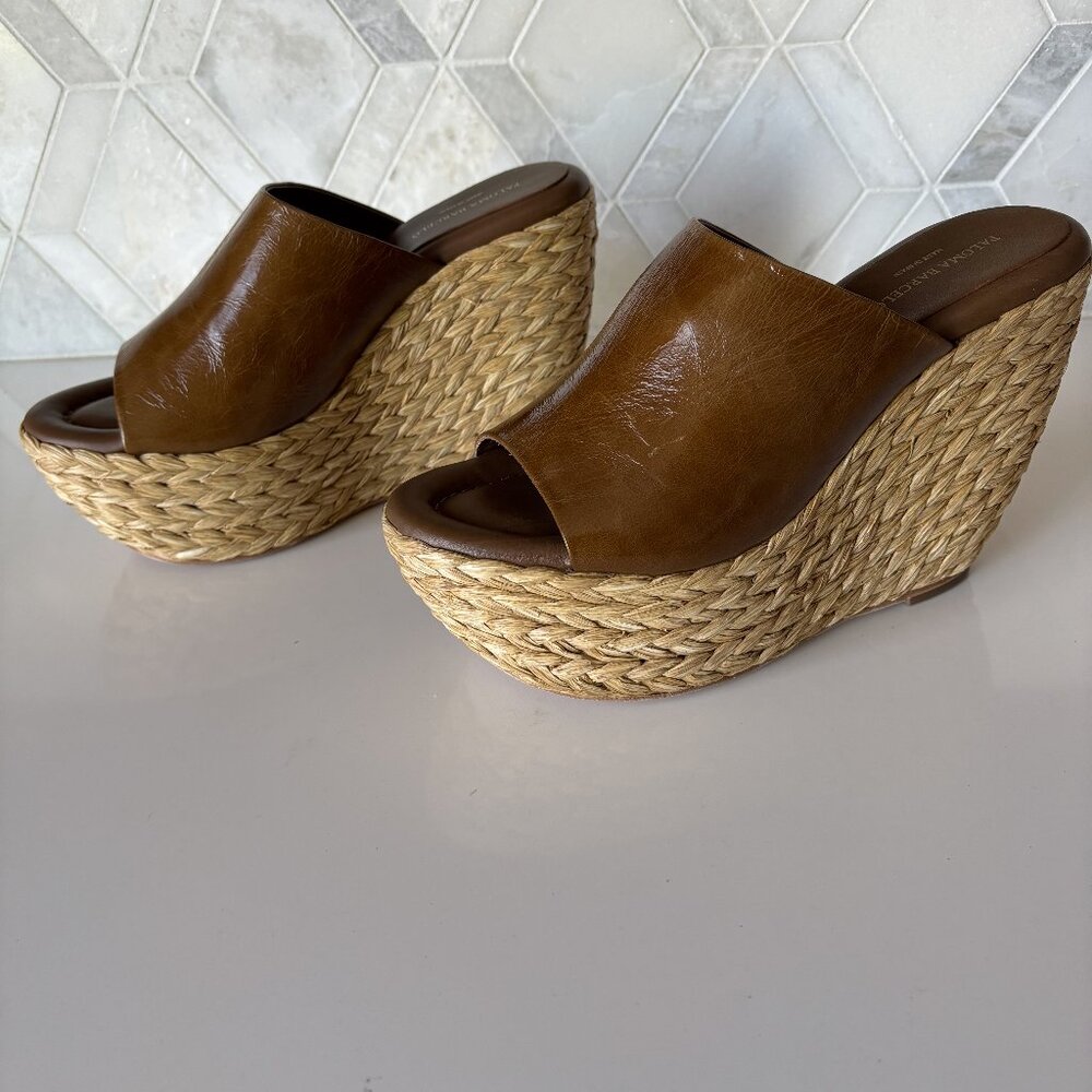 Paloma Barcelo Sz 39/8.5 Woven Wedge Heel Platform Sandal Espadrilles Ritmo Jute - Picture 3 of 7